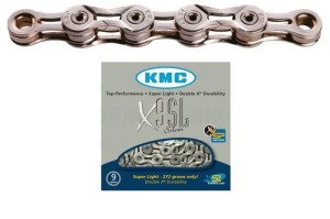 Łańcuch KMC X9SL srebrny - 9 rzędowy - 114 ogniw