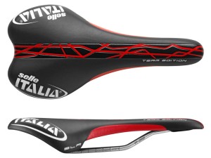 Siodło SELLE ITALIA SLR TEAM EDITION (id match - S1) ti 316 tube 7, fibra-tek, 175g czarno-czerwone