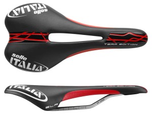 Siodło SELLE ITALIA SLR TEAM EDITION FLOW (id match - S2) ti 316 tube 7, fibra-tek, 170g czarno-czerwone