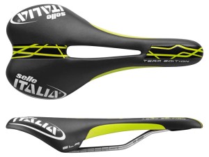 Siodło SELLE ITALIA SLR TEAM EDITION FLOW (id match - S2) ti 316 tube 7, fibra-tek, 170g czarno-żółte