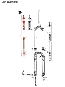 Tłumik kompresji do amortyzatora Rock Shox Judy Gold A1 (2018+) 120 RMT 11.4018.009.095