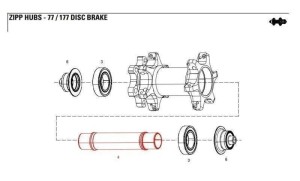 Częśc zamienna do piasty przedniej Zipp 77D DB AXLE ONLY 11.1918.053.000