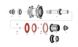 Części zamienne do piasty tylnej Zipp CLUTCH ASSY WITH SEAL REAR COGNITION NSW 11.2018.035.000