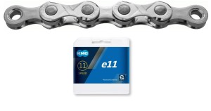 Łańcuch KMC e11 MTB srebrny 122 ogniwa