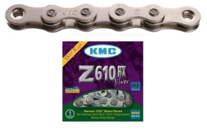 Łańcuch KMC Z610HX srebrny 1 biegowy fixie bmx - 102 ogniwa