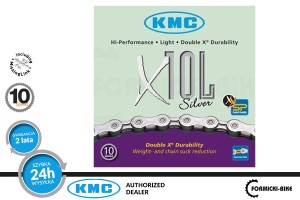Łańcuch KMC X10L 10rz srebrny - 108 ogniw