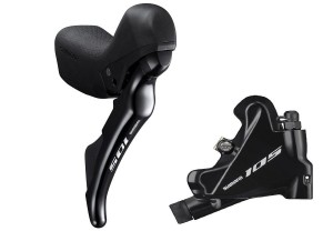 Shimano zestaw 105 ST-R7020/BR-R7070 okł. żywiczne z radiatorem L02A tył 1700mm