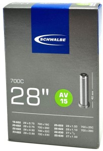 Dętka Schwalbe AV-15 Standard 700x18/28C, 27x1.00 zawór AV 40mm 105g