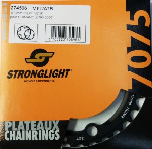 Zębatka Stronglight 7075 typ FC-M960 102mm środkowa, czarny 32T