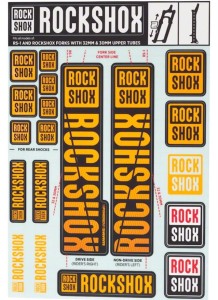 Naklejki ROCK SHOX DECAL KIT 30/32/RS1 NE02 ORANGE 11.4318.003.499