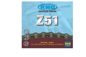 Łańcuch MTB szosa KMC Z51S 116 ogniw 6/7/8rz srebrny