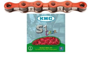 Łańcuch KMC Single Speed S1 112 ogniw pomarańczowy