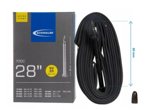 Dętka Schwalbe SV-20 Extra Light 700x18/25C zawór SV 80mm 65g 