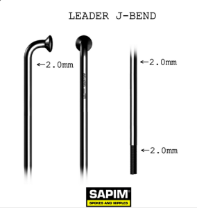 Szprycha Sapim Leader J-Bend 2.0/2.0/2.0 + nypel k/ czarny