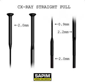 Szprychy Sapim CX-RAY Straight Pull 2.0/2.3/0.9  k/ czarny