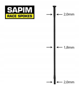 Szprychy Sapim Race Straighpull 2.0/1.8/2.0 k/ czarny