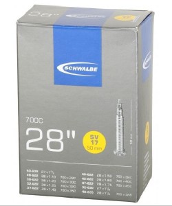 Dętka Schwalbe SV-17 Standard 700x28/45C, 27x1-1/4, 700x38B zawór SV 50mm 150g