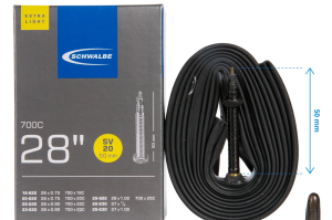 Dętka Schwalbe SV-20 Extra Light 700x18/25C zawór SV 50mm 65g 