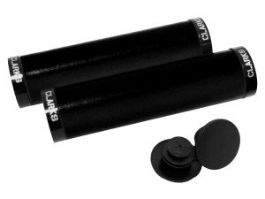 Chwyty kierownicy CLARK'S CS-001 LOCK-ON silikonowe czarne, klamry czarne aluminiowe