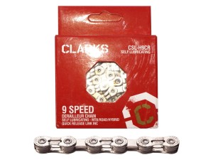 Łańcuch CLARK'S YBN CSL-H9CR SHIMANO CAMPAGNOLO SRAM (9b. 1/2x11/128, 116 ogniw, szer.6.4mm,spinka do łańcucha, Samosmarujący