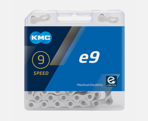 Łańcuch KMC X9E - 9 rzędowy srebrny- 122 ogniw